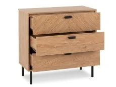 Seconique Seconique Leon Oak 3 Drawer Chest of Drawers