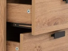 Seconique Seconique Leon Oak 5 Drawer Tall Narrow Chest of Drawers