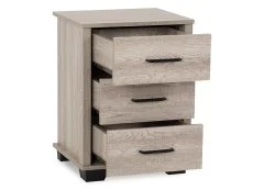 Seconique Oliver Light Oak 3 Drawer Bedside Table