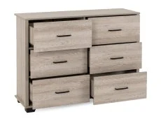 Seconique Oliver Light Oak 6 Drawer Chest of Drawers