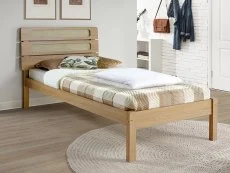 Seconique Seconique Santana 3ft Single Rattan and Light Oak Wooden Bedframe