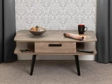 Seconique Seconique Saxton Mid Oak and Concrete Effect 1 Drawer Coffee Table