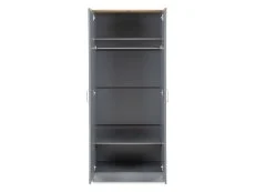 Seconique Seconique Portland Grey and Oak 2 Door Double Wardrobe