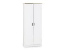 Seconique Seconique Portland White and Oak 2 Door Double Wardrobe