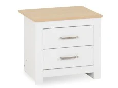 Seconique Seconique Portland White and Oak 2 Drawer Bedside Table