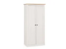 Seconique Seconique Panama White and Waxed Pine 2 Door Wardrobe