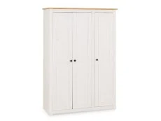 Seconique Seconique Panama White and Waxed Pine 3 Door Wardrobe