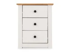 Seconique Seconique Panama White and Waxed Pine 3 Drawer Bedside Table