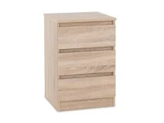 Seconique Seconique Malvern Sonoma Oak 3 Drawer Bedside Table