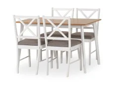 Seconique Seconique Balfour White and Oak Dining Table and 4 Chair Set