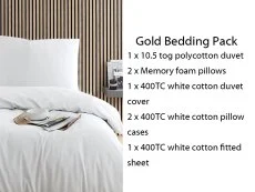 Harwood Textiles Harwood Textiles Gold 5ft King Size Bedding Pack