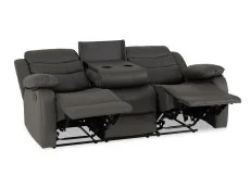 Seconique Seconique Roma Grey Faux Leather 3 Seater + 2 Seater Recliner Sofa Set