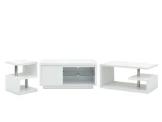 GFW GFW Polar White High Gloss 3 Piece Living Room Furniture Set