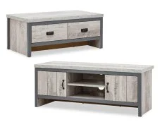 GFW GFW Boston Grey Wood Effect 2 Piece Large Living Room Furniture Set