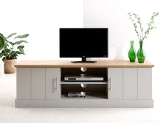 GFW GFW Kendal Light Grey and Oak 2 Piece Large Living Room Furniture Set