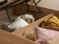 Birlea Furniture & Beds Birlea Croxley 5ft King Size Rattan and Oak Wooden Ottoman Bed Frame