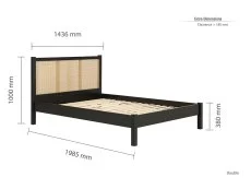 Birlea Birlea Croxley Rattan Black Wooden Bed Frame