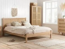 Birlea Furniture & Beds Birlea Croxley 4ft6 Double Rattan and Oak Wooden Bed Frame