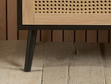 Birlea Birlea Croxley Rattan and Black 3+2 Drawer Chest of Drawers