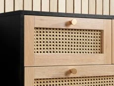 Birlea Furniture & Beds Birlea Croxley Rattan and Black 3+2 Drawer Chest of Drawers