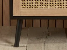 Birlea Birlea Croxley Rattan and Black 7 Drawer Chest of Drawers
