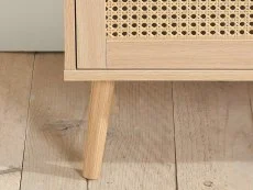 Birlea Birlea Croxley Rattan and Oak 2 Drawer Bedside Table