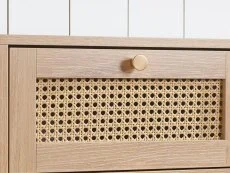 Birlea Birlea Croxley Rattan and Oak 7 Drawer Chest of Drawers