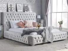 Birlea Birlea Grande Steel Crushed Velvet Bed Frame