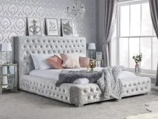 Birlea Birlea Grande Steel Crushed Velvet Bed Frame