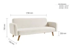 Birlea Furniture & Beds Birlea Micah White Fabric Sofa Bed