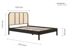 Birlea Birlea Margot Rattan Black Wooden Bed Frame