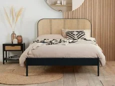 Birlea Furniture & Beds Birlea Margot 5ft King Size Rattan and Black Wooden Bed Frame