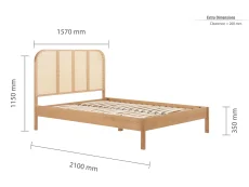 Birlea Furniture & Beds Birlea Margot 5ft King Size Rattan and Oak Wooden Bed Frame