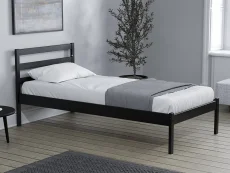 Birlea Furniture & Beds Birlea Luka 3ft Single Black Wooden Bed Frame