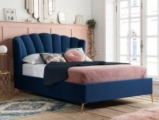 Birlea Furniture & Beds Birlea Lottie 4ft6 Double Midnight Blue Fabric Ottoman Bed Frame