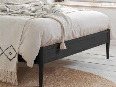 Birlea Birlea Leonie Rattan Black Wooden Bed Frame