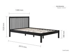 Birlea Furniture & Beds Birlea Nova 4ft Small Single Black Wooden Bed Frame