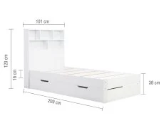 Birlea Birlea Alfie White Wooden 1 Drawer Storage Bed Frame