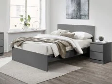 Birlea Furniture & Beds Birlea Oslo 5ft King Size Grey Wooden Bed Frame