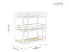 Birlea Furniture & Beds Birlea Tressa 3ft White Wooden Triple Bunk Bed Frame