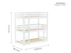 Birlea Birlea Tressa White Wooden Triple Bunk Bed Frame