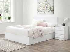 Birlea Furniture & Beds Birlea Oslo 4ft6 Double White Wooden Ottoman Bed Frame