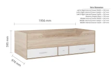 Birlea Furniture & Beds Birlea Camden 3ft Single White and Oak Effect Cabin Bed Frame
