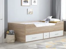 Birlea Birlea Camden White and Oak Effect Cabin Bed Frame