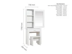 Birlea Birlea Evelyn White 1 Drawer Storage Dressing Table and Stool