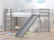 Birlea Furniture & Beds Birlea Frankie 3ft Single Grey Mid Sleeper Bed Frame with Slide