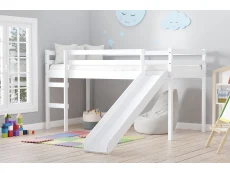 Birlea Furniture & Beds Birlea Frankie 3ft Single White Mid Sleeper Bed Frame with Slide