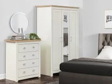 Birlea Birlea Highgate Cream and Oak 3 Door Mirrored Wardrobe