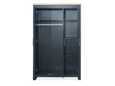 Birlea Birlea Highgate Navy and Oak 3 Door Mirrored Wardrobe