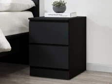 Birlea Birlea Oslo Black 2 Drawer Bedside Table